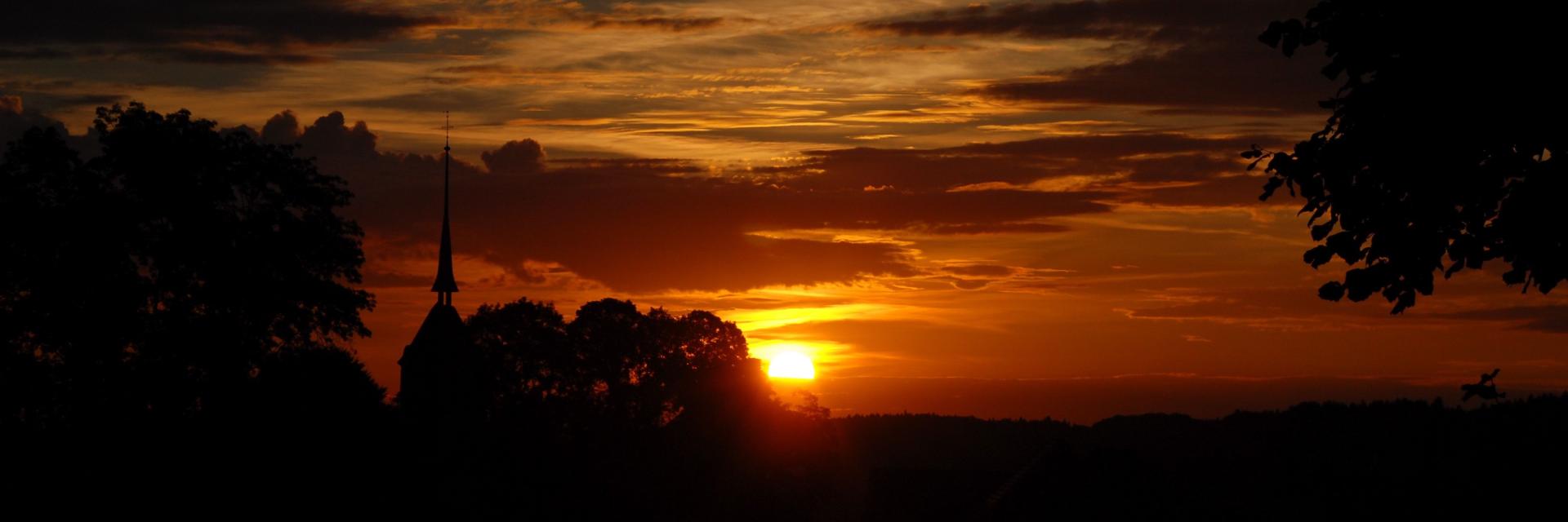 Kirche Messen Abendrot